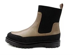 Angulus black/taupe støvlette med elastik